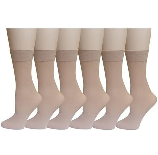 Ankle Compression Socks for Women | Plain Basic Colors | Dr. Motion (6 Pairs)