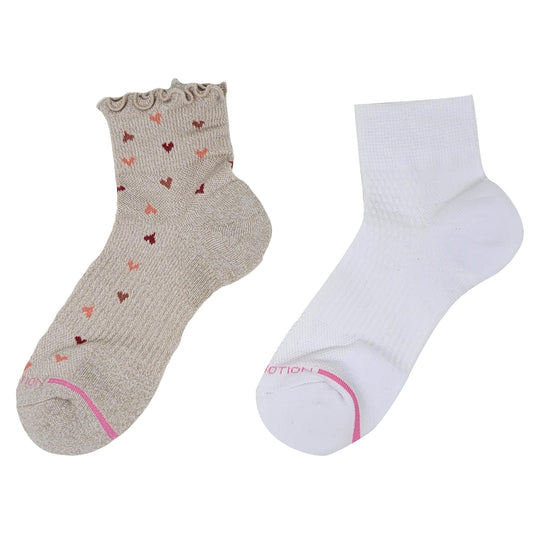 Dr. Motion Women's Quarter Compression Socks with Ruffles (2 pack)