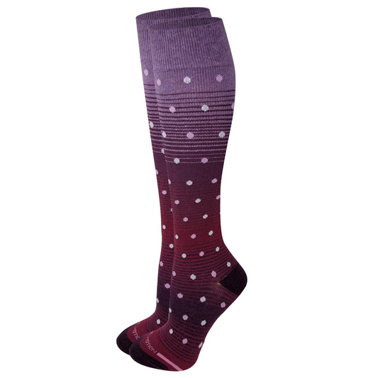 Moderate 15-20 mmHG Compression Knee-High Socks| Polka Dots| Women's