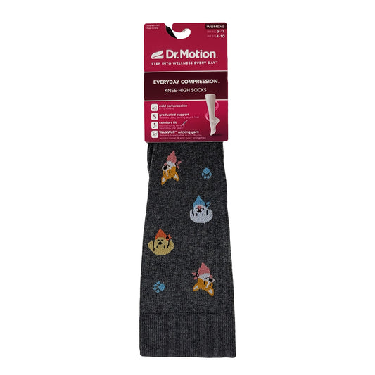 Dr. Motion Knee High Compression Socks | Dogs w/ Bandana| Women's (1 Pair)