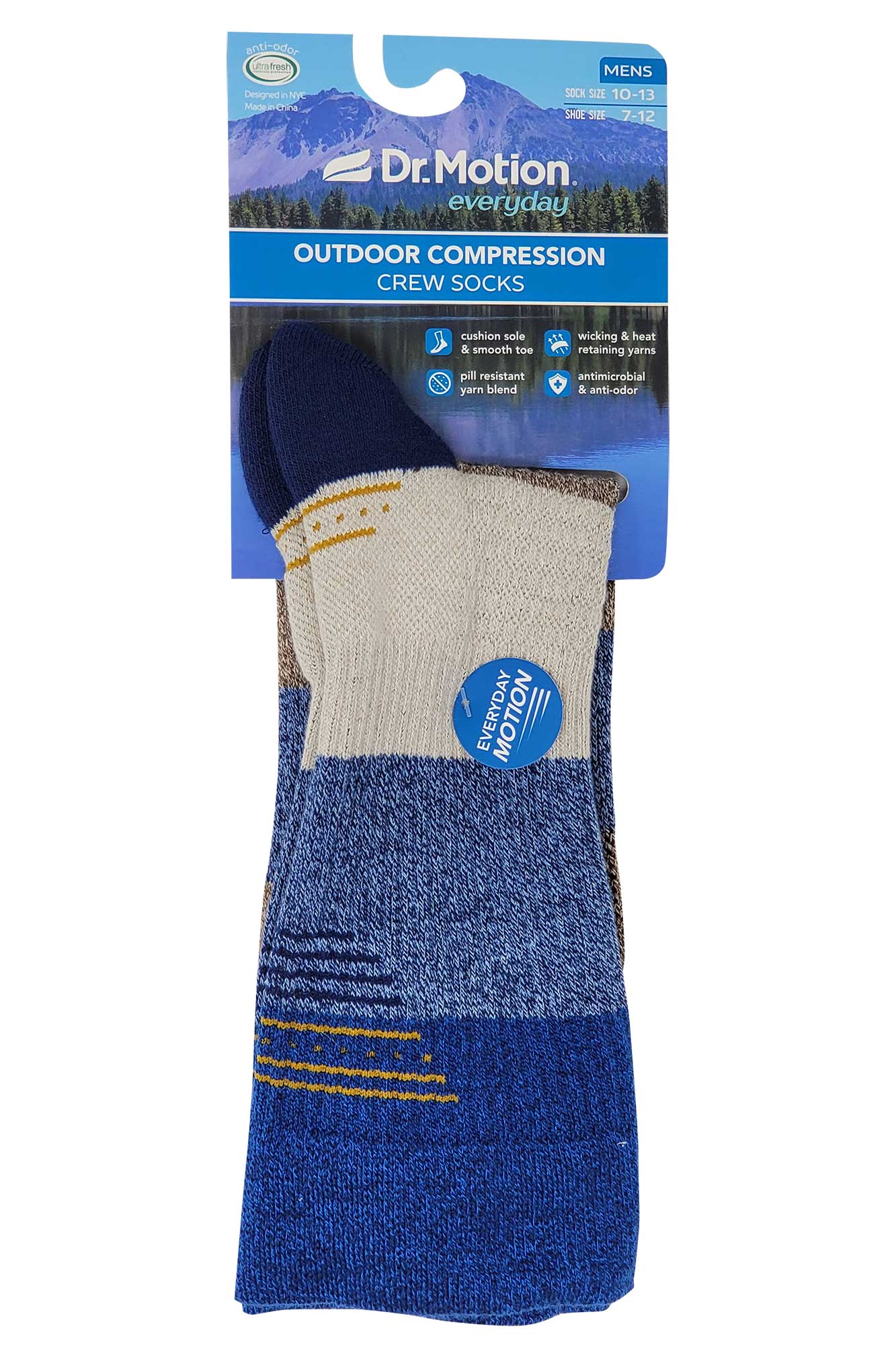 Outdoor Compression Crew Socks | Speed Line Half-Cushion | Dr Motion