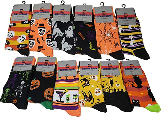 Twelve-pair pack of men’s Halloween dress socks
