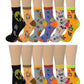 Girls Crew Socks | Halloween Fancy Design | Kids (12 Pairs)