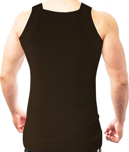 Square Cut G-unit Tank Top| Muscle Rib Basic Color A-Shirts | Men's