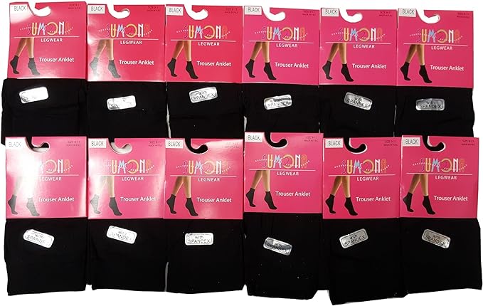 Ankle High Trouser Socks | Opaque Assorted | Sumona Womens (12 Pairs)