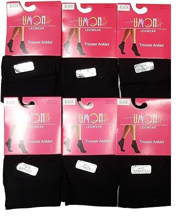 Ankle High Trouser Socks | Opaque Assorted | Sumona Womens (6 Pairs)