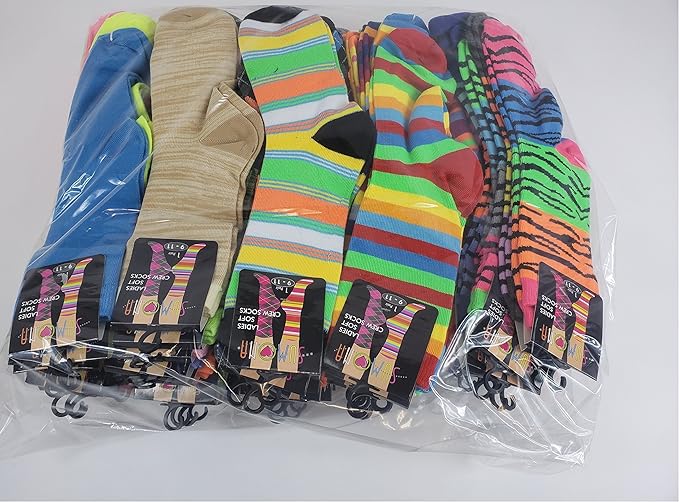 Bulk Wholesale Lot Crew Socks | Assorted Designs | Women (50 Pairs)