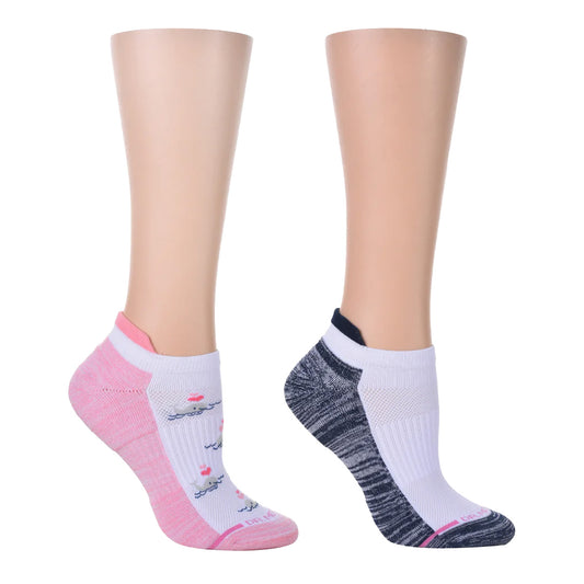 Two pairs of Ankle Compression socks on mannequin feet against a white background