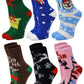 Non-Skid Home Cozy Socks | Christmas Print Super Soft Warm | Unisex (6 Pairs)