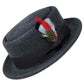 Pork Pie Fedora Hat with Feather | 100% Crushable Wool