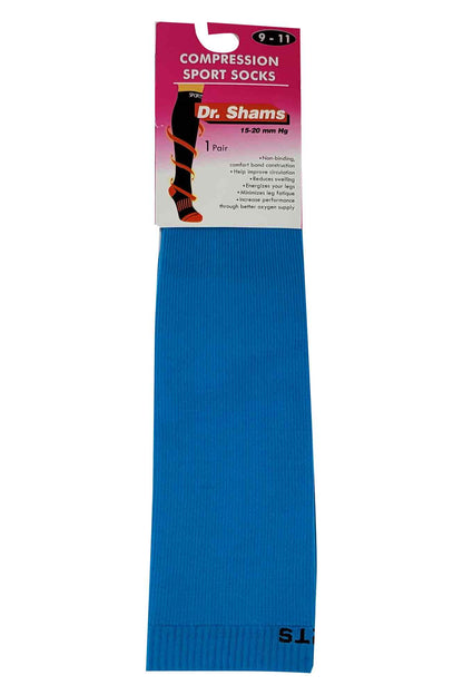 Knee-High Compression Socks | Solid Colors Nylon Sports | Unisex (1 Pair)