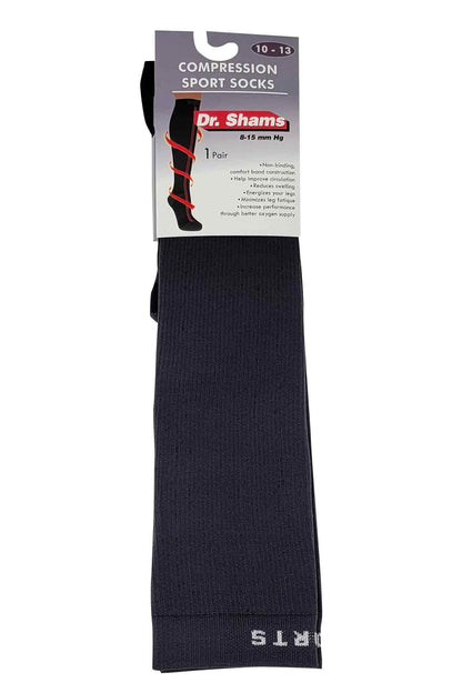 Knee-High Compression Socks | Solid Colors Nylon Sports | Unisex (1 Pair)