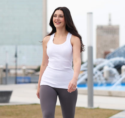 Women's Tank Tops (3 Pack) - Soft Cotton, Ribbed, Square Neck, Versatile Styles