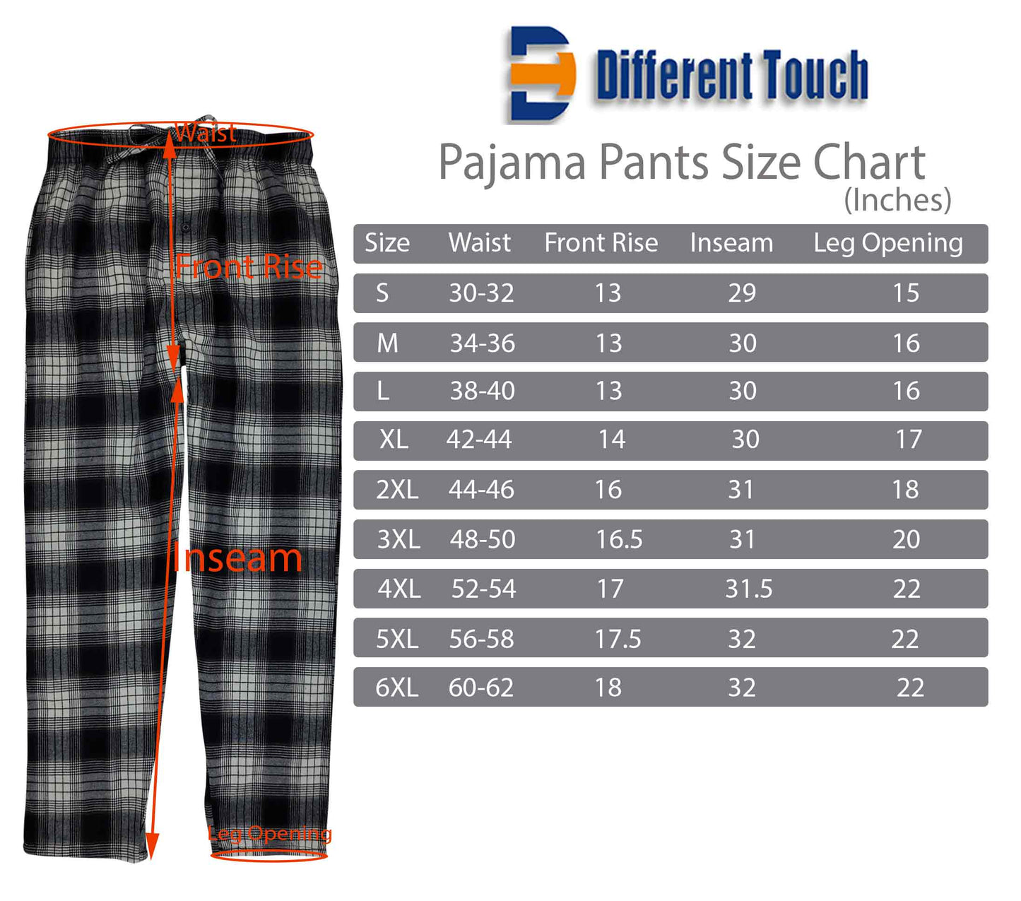 Cotton Lounge Pajama Pants for Men | Red Buffalo Plaid S-6XL | Different Touch