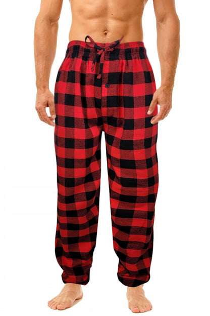Cotton Lounge Pajama Pants for Men | Plaid S-6XL | Different Touch