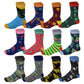 Dress Socks | Assorted Funky Design | Men's 12 Pairs