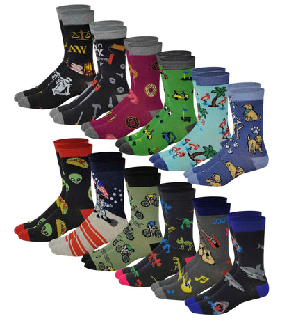 Dress Socks | New Assorted Design | Men's 12 Pairs