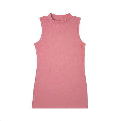 Mock Neck Tank Top | Cotton Blend Assorted Colors | Women