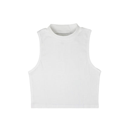 Mock Neck Crop Top | Cotton Blend Assorted Colors| Women