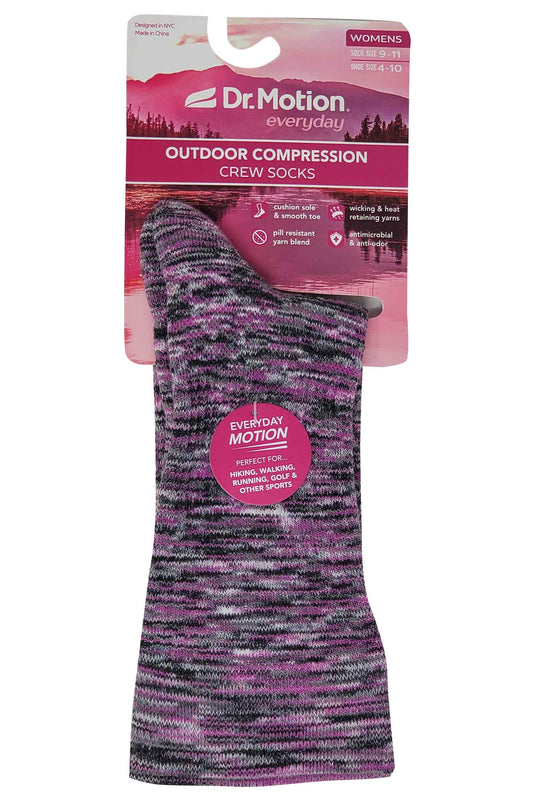 Compression Crew Socks | Spacedye Half-Cushion | Dr Motion Women ( 1 Pair )