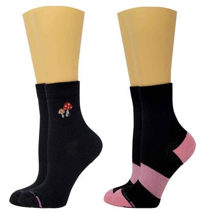 Mid-Crew Compression Socks | Black Half-Cushion | Dr Motion ( 2 Pack )