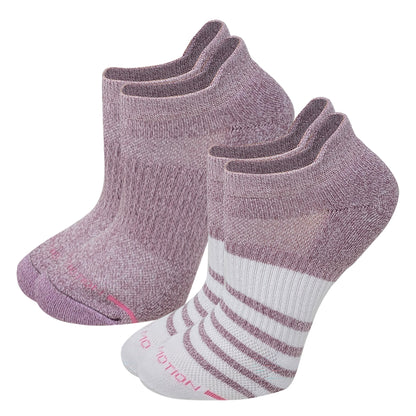 Ankle Compression Socks | Dr Motion Socks | Contrast Stripes (2 Pack)