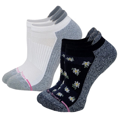 Ankle Compression Socks for women | Navy w/ Daisies | Dr. Motion (2 Pack) (Copy)