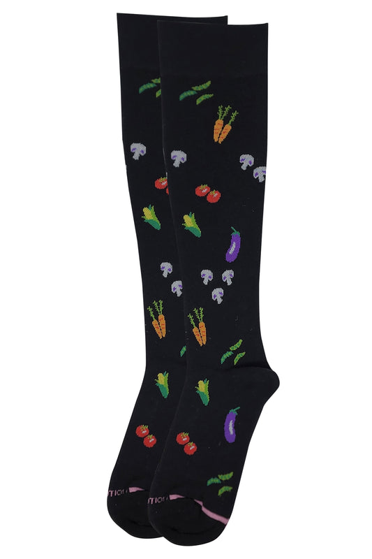 Knee High Compression Socks | Veggies Design | Women's (1 Pair)