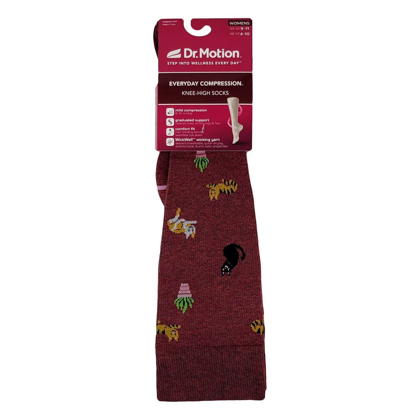 Knee High Compression Socks | Cozy Cats Dr. Motion | Women (1 Pair)