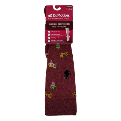 Knee High Compression Socks | Cozy Cats Dr. Motion | Women (1 Pair)
