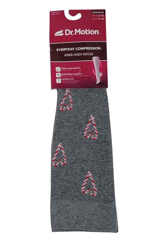 Knee-High Compression Socks | Candy Cane Dr. Motion | Women (1 Pair)