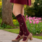 Knee High Compression Socks |Dark cherry| Women's (1 Pair)