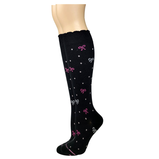 Dr. Motion Knee High Compression Socks |Bows| Women's (1 Pair)