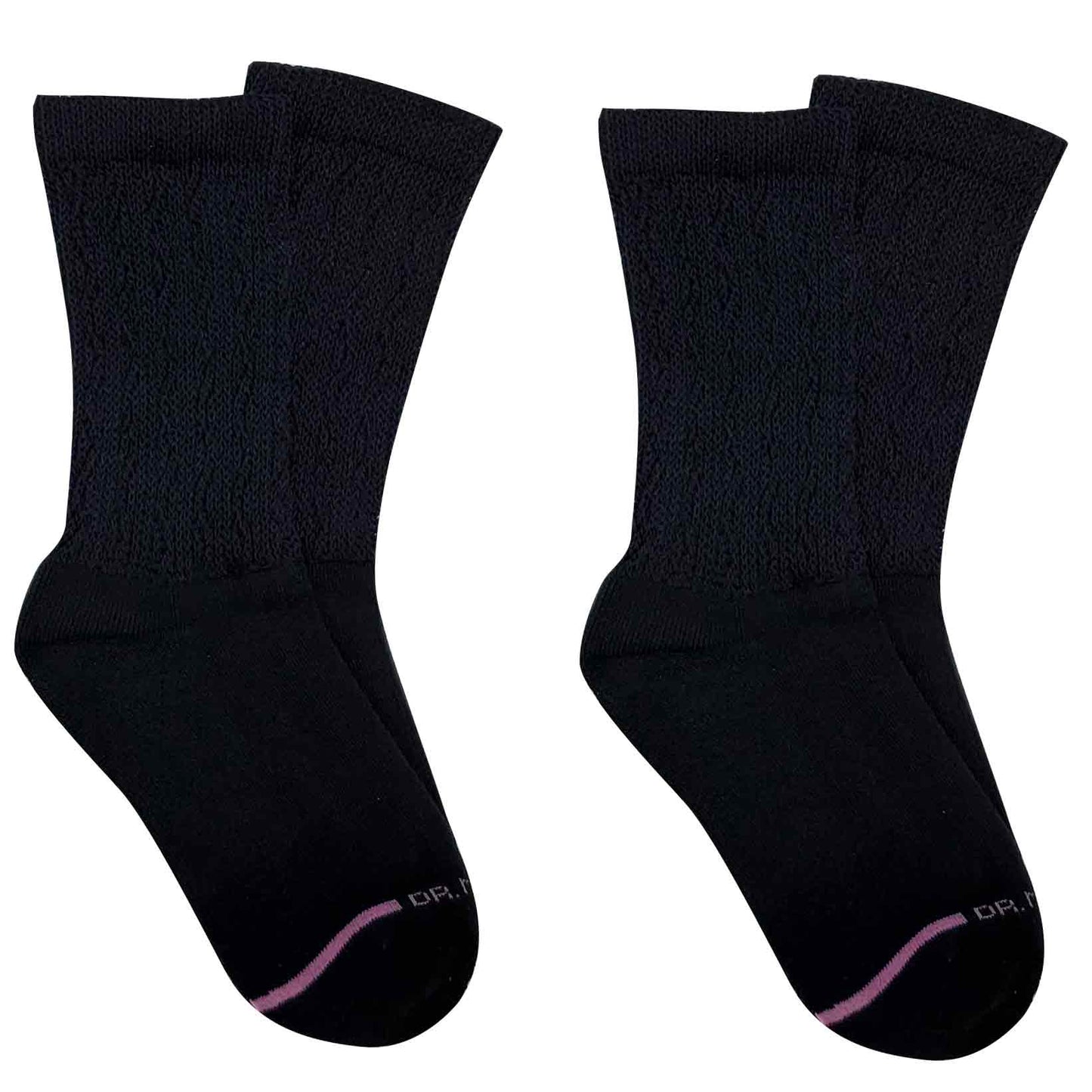 Crew Diabetic Socks | Black White Half-Cushion | Dr Motion ( 4 Pack )