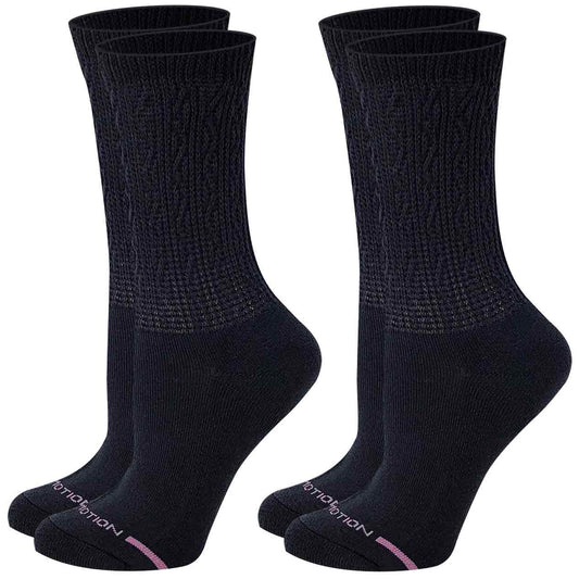 Crew Diabetic Socks | Solid Colors Half-Cushion | Dr Motion ( 2 Pack )