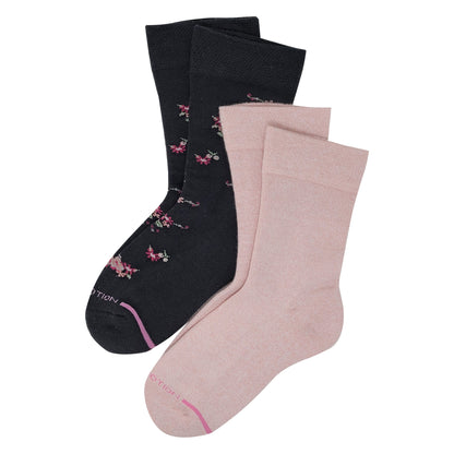 Crew Everyday Comfort Diabetic Socks | Flowers Half-Cushion | Dr Motion (2 Pack)