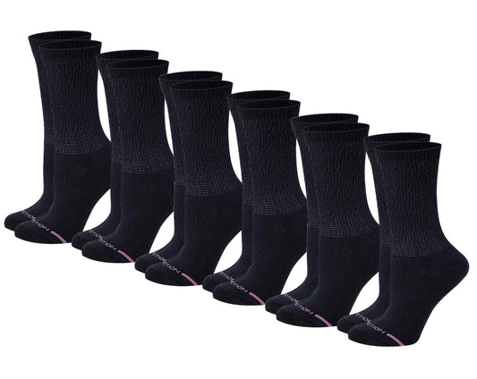 Crew Diabetic Socks | Solid Colors Half-Cushion | Dr Motion ( 6 Pack )