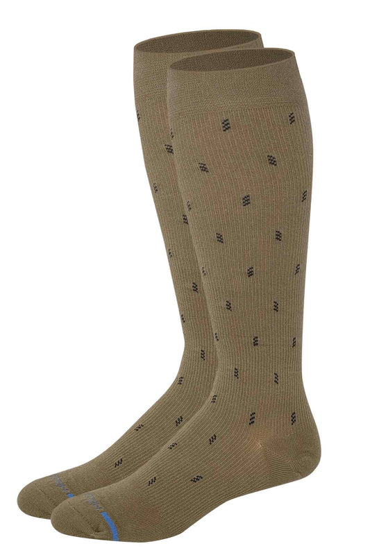 Knee-High Compression Socks | Stylish Beige | Dr Motion Men's 