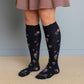 Knee High Compression Socks |Floral & Bees| Women's (1 Pair)