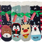 Non-Skid Slipper Socks | Sherpa Fleece Lined with Grippers Christmas | Unisex (6 Pairs)