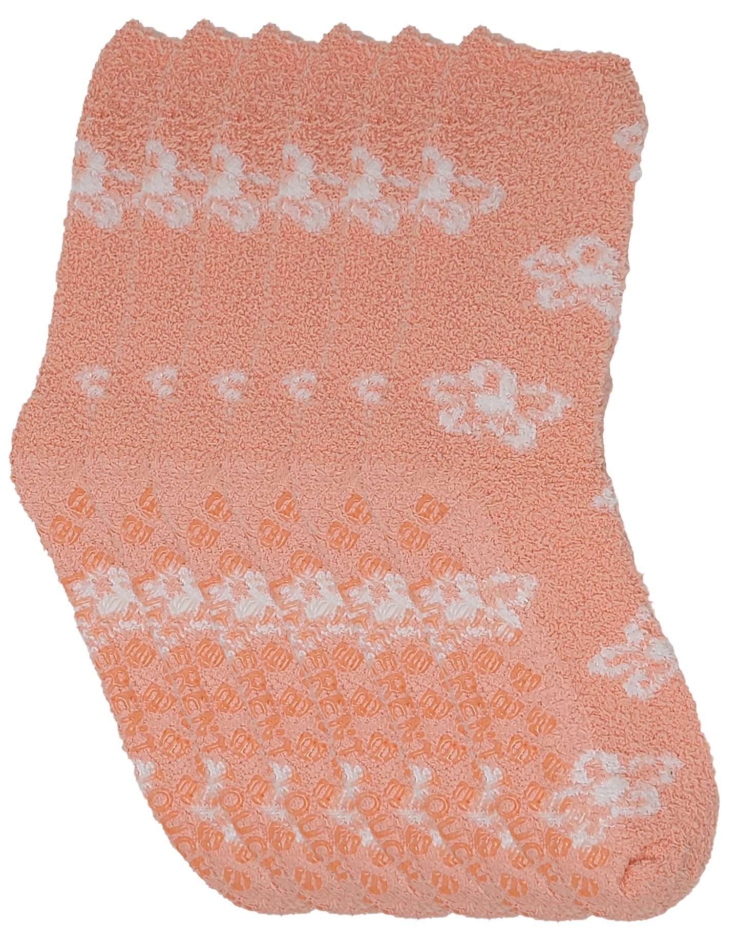 Non-slip Hospital Slipper Socks | Cozy Fuzzy Socks | Women (6 Pairs)