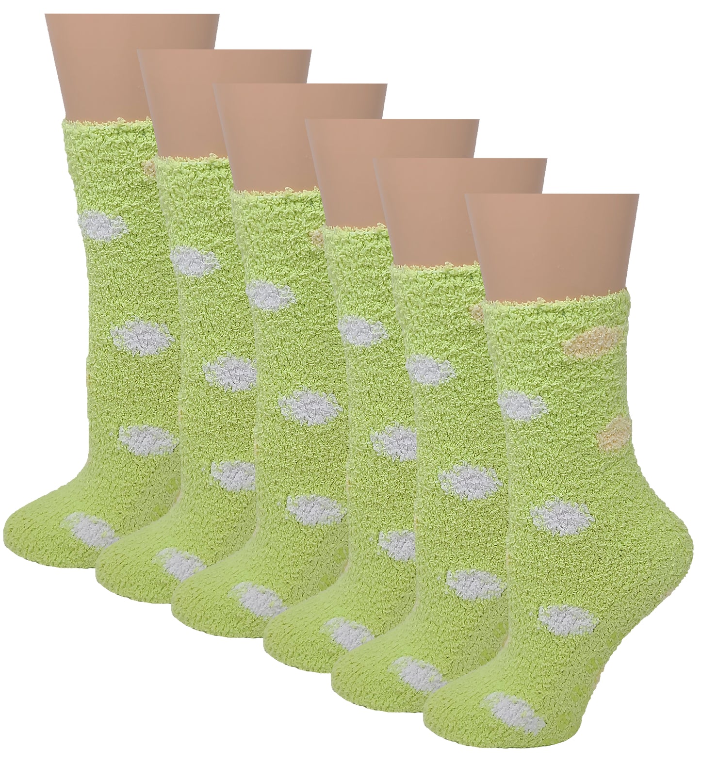 Non-slip Hospital Slipper Socks | Cozy Fuzzy Socks | Women (6 Pairs)