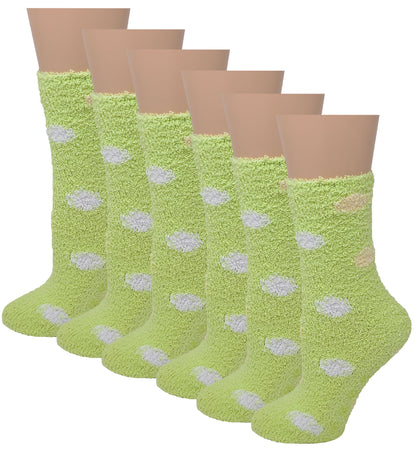 Non-slip Hospital Slipper Socks | Cozy Fuzzy Socks | Women (6 Pairs)