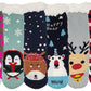 Non-Skid Slipper Socks | Sherpa Fleece Lined with Grippers Christmas | Unisex (6 Pairs)