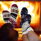 Non-Skid Slipper Socks | Sherpa Fleece Lined with Grippers Christmas | Unisex (6 Pairs)