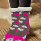 Non-Skid Slipper Socks | Sherpa Fleece Lined with Grippers Christmas | Unisex (6 Pairs)