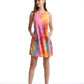 Women's Sleeveless Loose Watercolor Dresses T Shirt Tank Casual Short Dress with Pockets