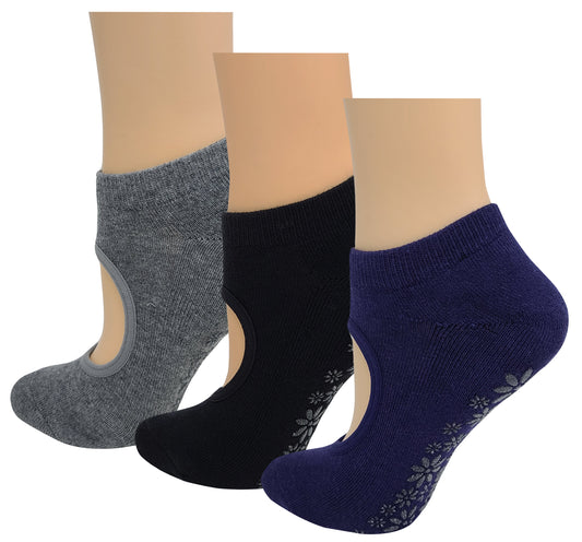 Yoga Cushion Socks with Grips | Non-Slip Pilates Ballet | Women's (3 Pairs)