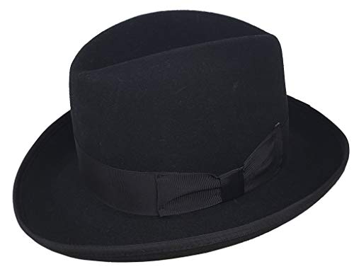 Different Touch Men's 100% Wool Felt Homburg Style Godfather Hats