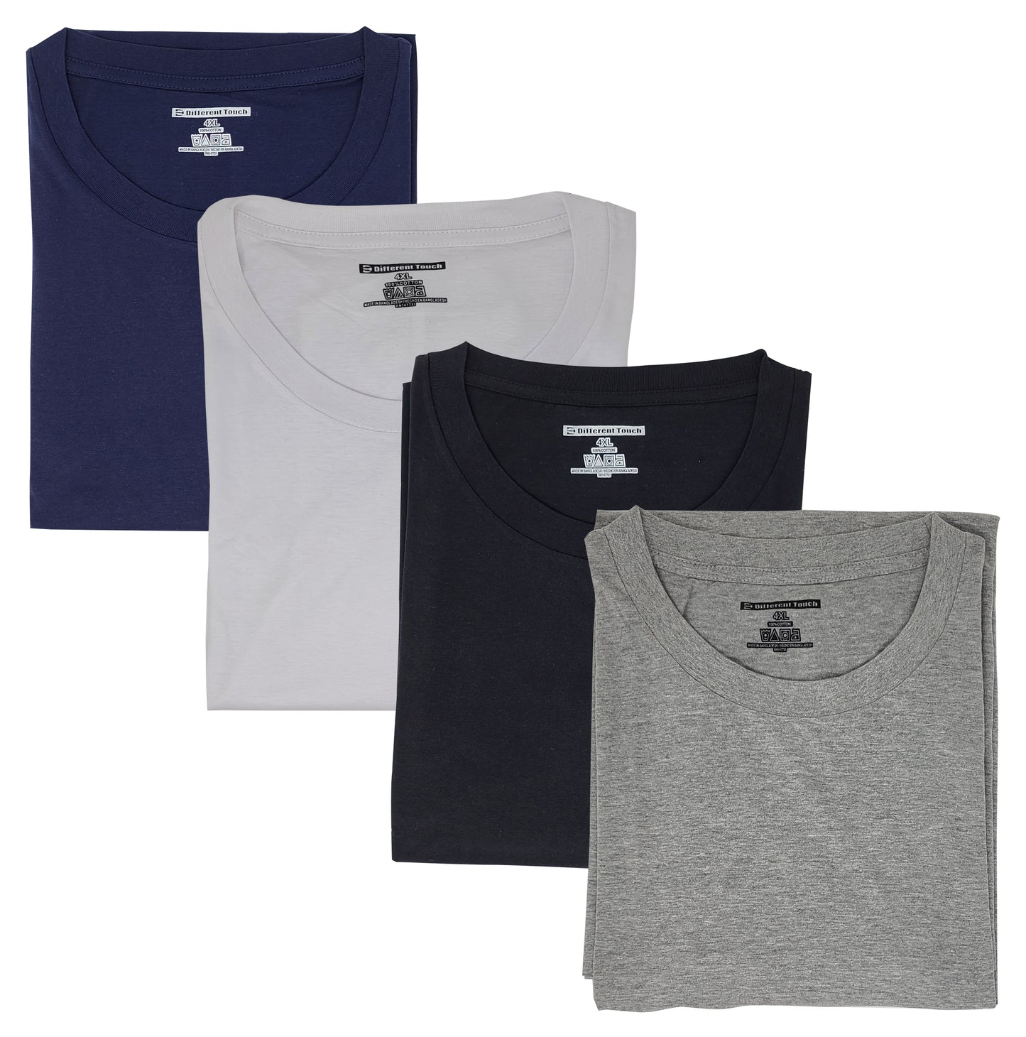 Short Sleeve Cotton T-Shirts | BIG and TALL | Men's Crew Neck (4 Pack)